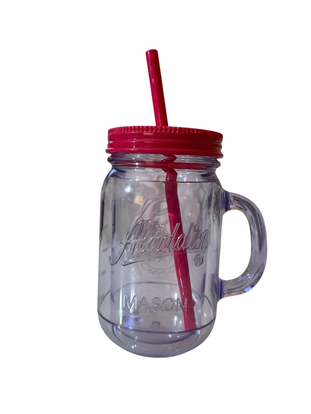 ONE Aladdin Classic Double-walled Mason Tumbler with Pink Lid & Straw, 20 oz.